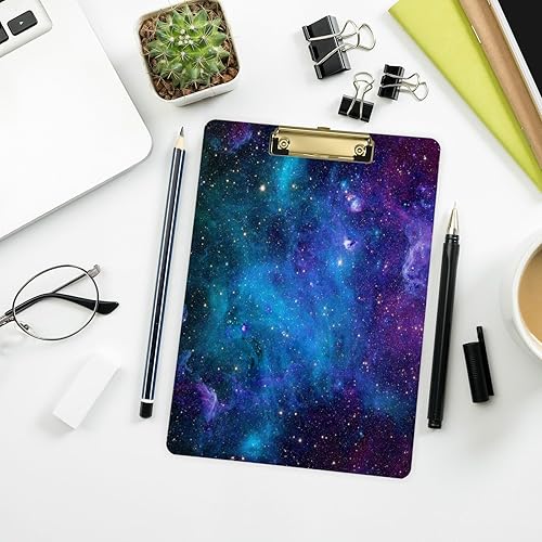 Miniatura 7 de Portapapeles Galaxy Space, diseño de moda, portapapeles de plástico tamaño carta para estudiantes, niños, mujeres y hombres, tablero de clip