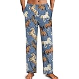 Men's Pajamas Pants Elastic Waist Long Bottoms with Pockets 2024 Casual Loose Lounge Clothes S-2XL