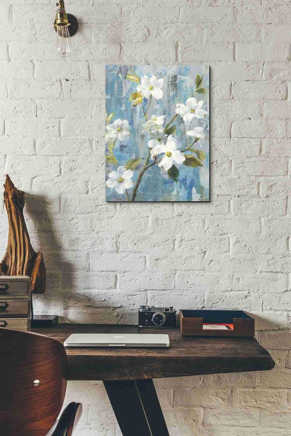 Epic Graffiti ' Graceful Magnolia I' by Danhui NAI Canvas Wall Art, 12" x 16", Blue