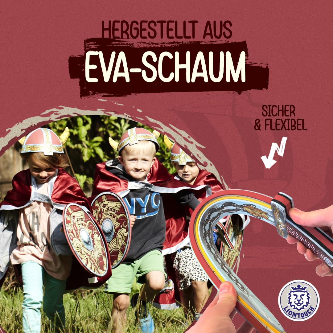 Liontouch - Wikinger Spielzeugschwert, Schild & -Axt | Für Jungen von 3-8 Jahren | Chief Haralds mittelalterliches Set für kleine Krieger Rollenspiele | Sichere Schaumstoff Zubehör für Kostüme