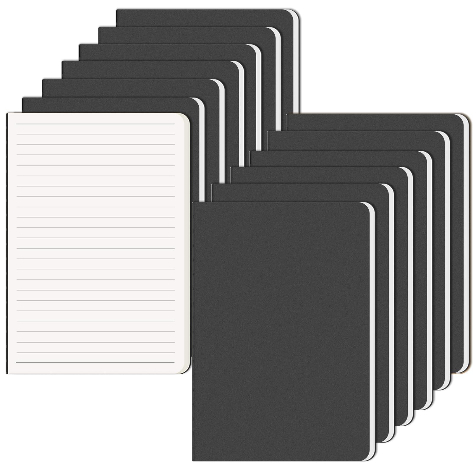 RITOLLO 13-Pack A5 Lined Notebooks, Black Kraft Cover