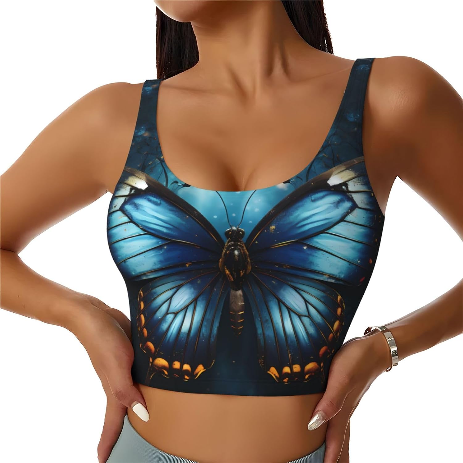 Women's Sports Vest Agile Butterflies Printing Soft, Comfortable, Lightweight, and Breathable