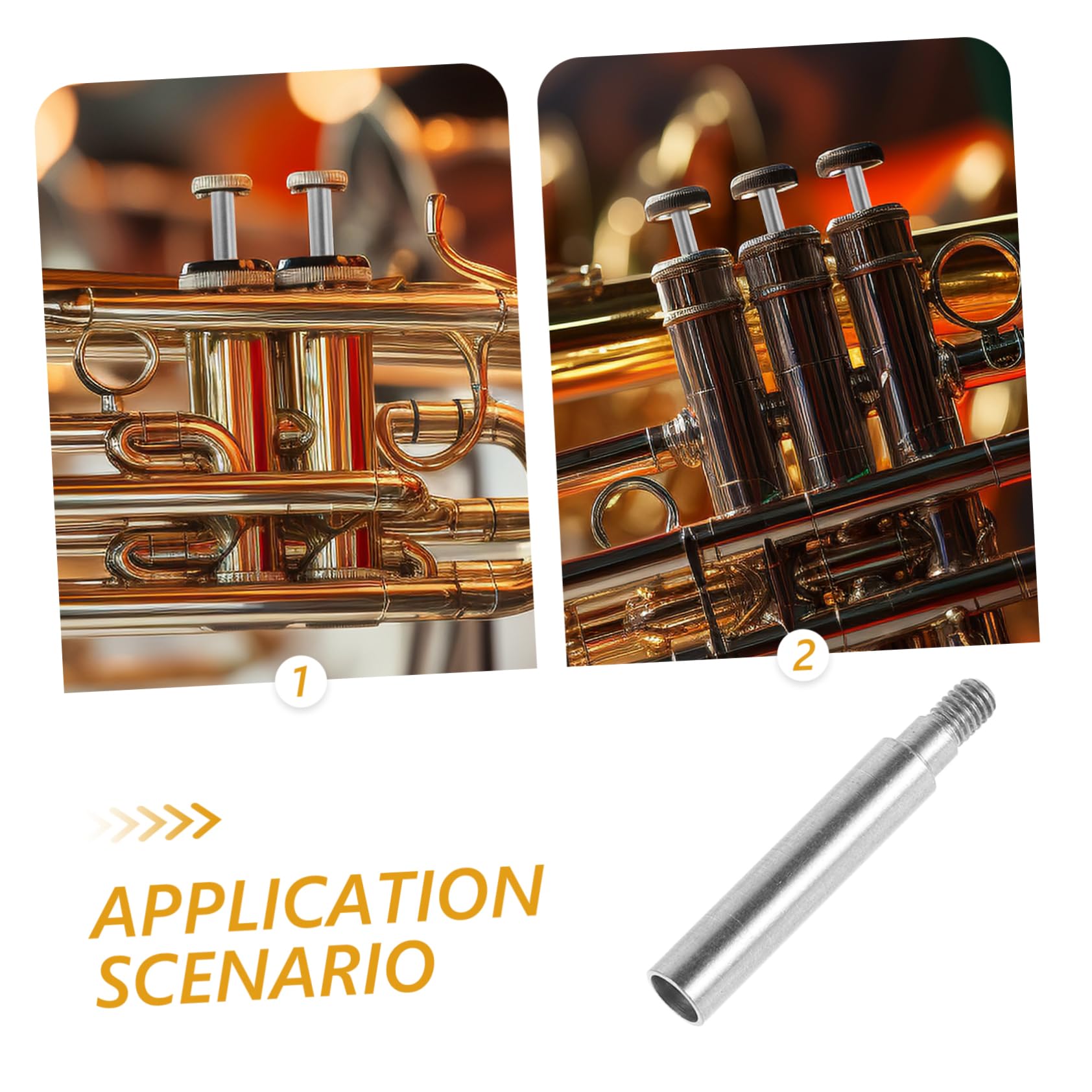 Toyvian Accesorio para Trompa Tenor de Acero Inoxidable, Práctico y Fácil de Almacenar, Varilla de Pistón de Repuesto para Instrumento Musical de Color Plata
