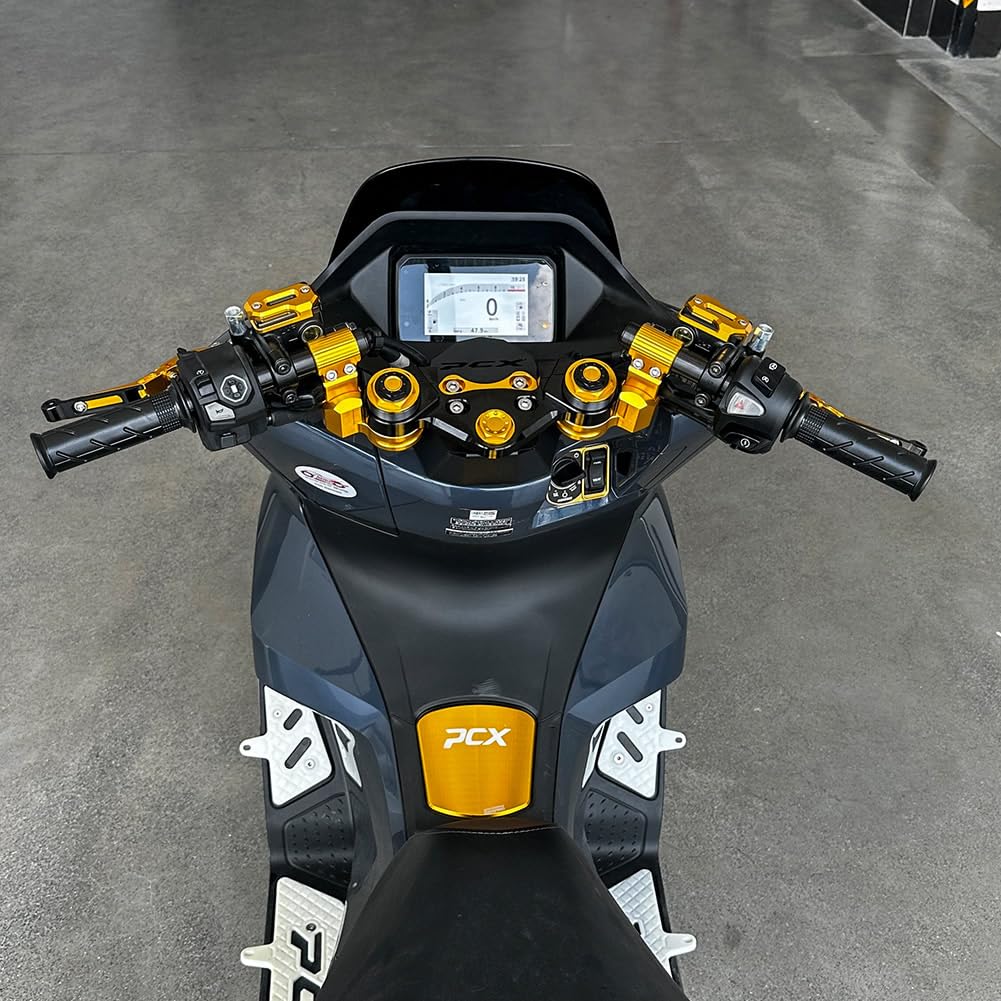 MOON．FINK　PCX 中古セパレートハンドル レッド シール加工品 バイク MOON．FINK様専用 PCX セパレートハンドル レッド シール加工品