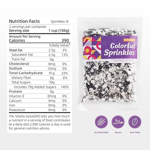 Miniatura 2 de Gránulos para decoración de pasteles, cupcakes, galletas, decoración de helado, 7 onzas, gránulos dorados y plateados para tartas, perfectos para