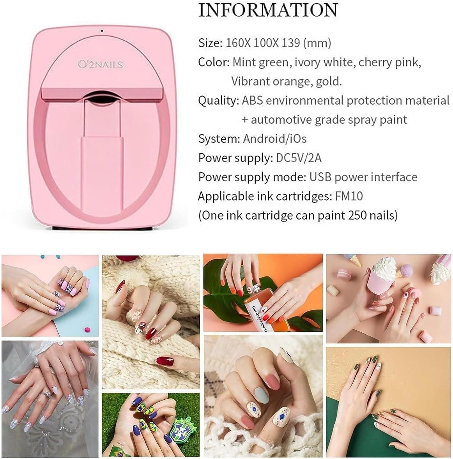 Portable Mobile Nail Art Printer, Nail Art Printer, 3D Automatic Nail Art Printer, Suitable for Nail Art Studio/Nail Artist/Nail Art Enthusiasts