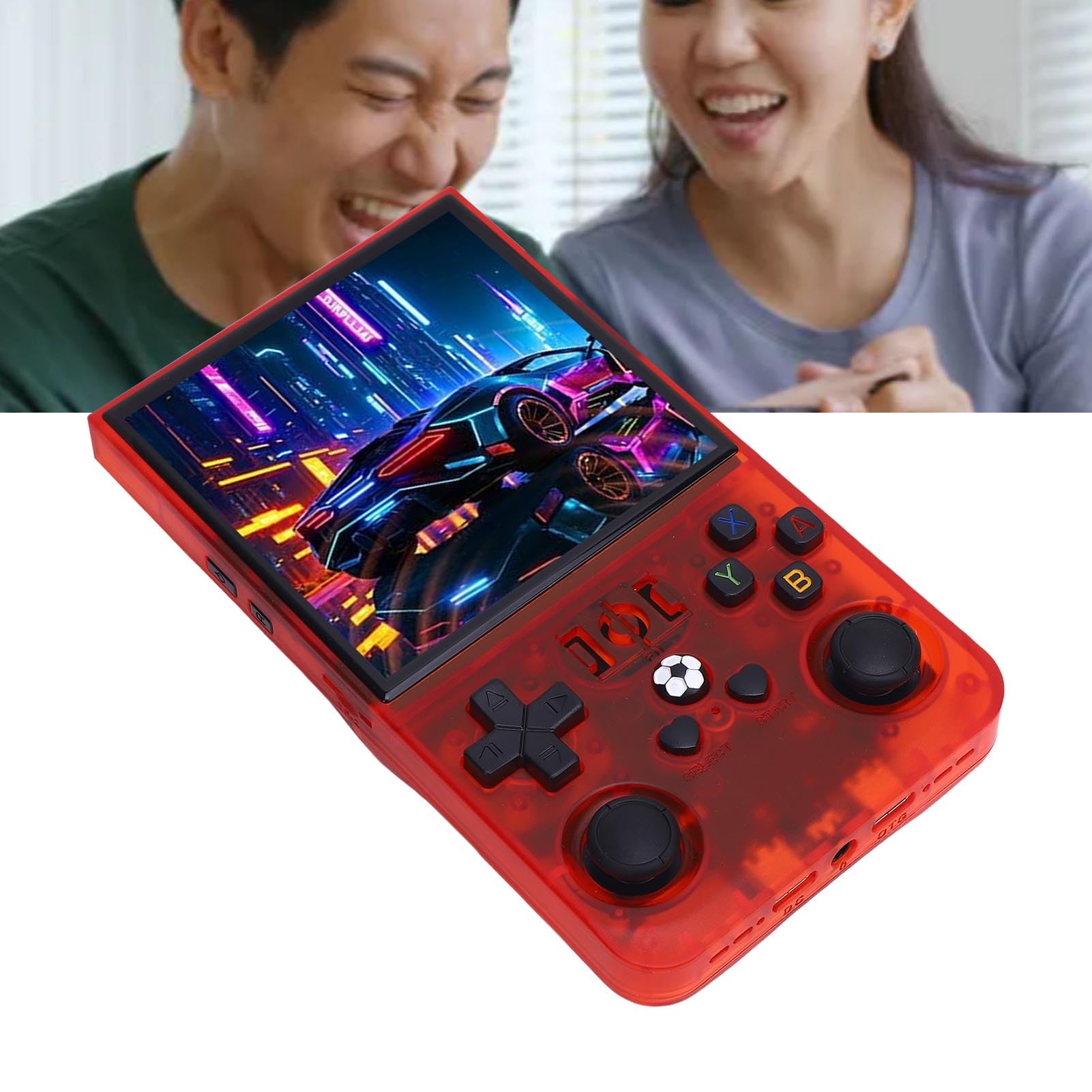 Handheld-Spielekonsole, Open Source für -System, 4-Zoll-Bildschirm, 720 X 720, Tragbare Retro-Videospielkonsole, 4000 MAh , Rot (64G)