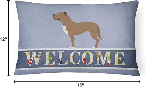 Miniatura 4 de Caroline's Treasures BB8339PW1216 Perro de Presa Canario - Almohada decorativa de tela de lona, azul, 12 de alto x 16 de ancho, multicolor