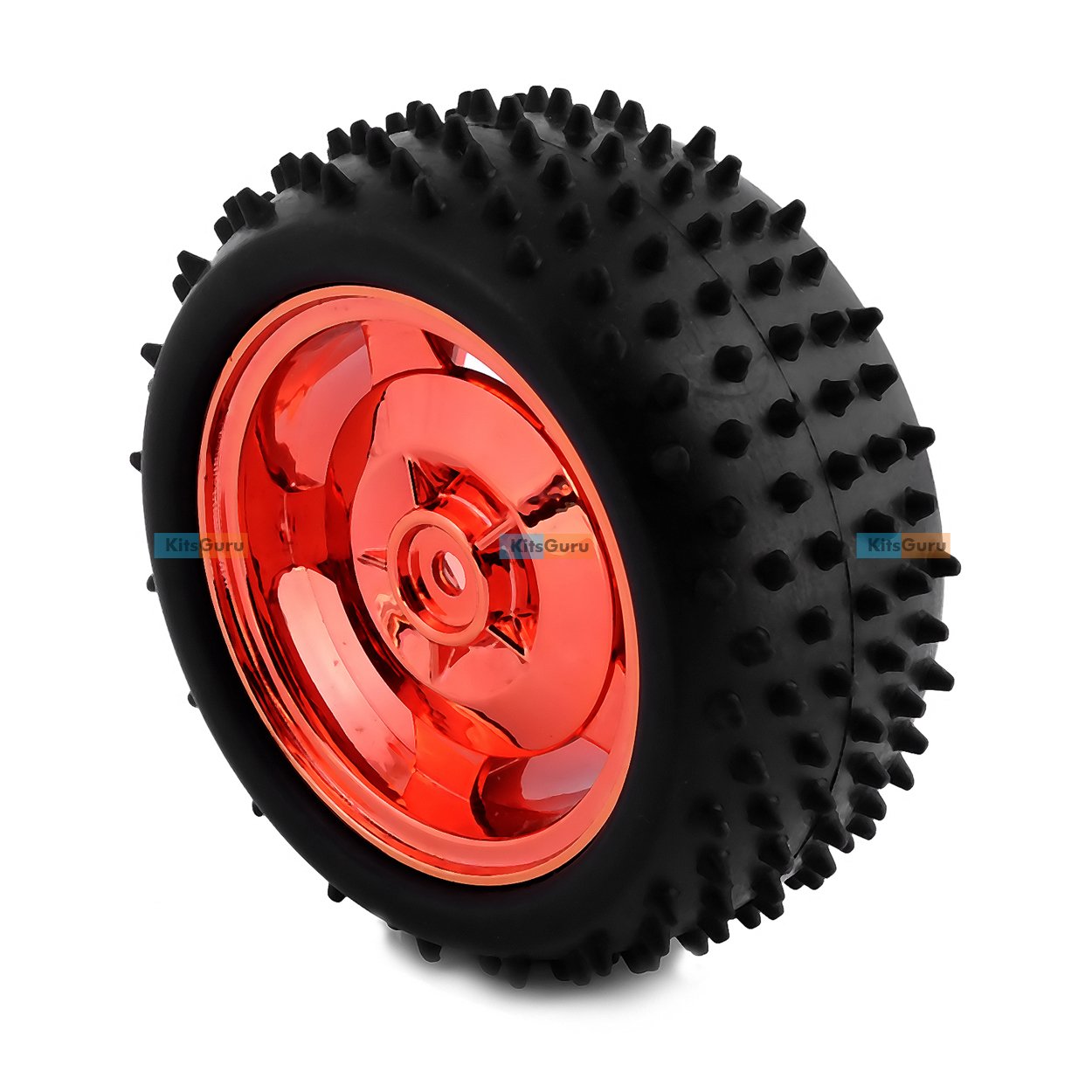 (1pcs) Export Quality 85MM Large Robot Smart Car Wheel, 38MM Width Surface Red Colour - KG392