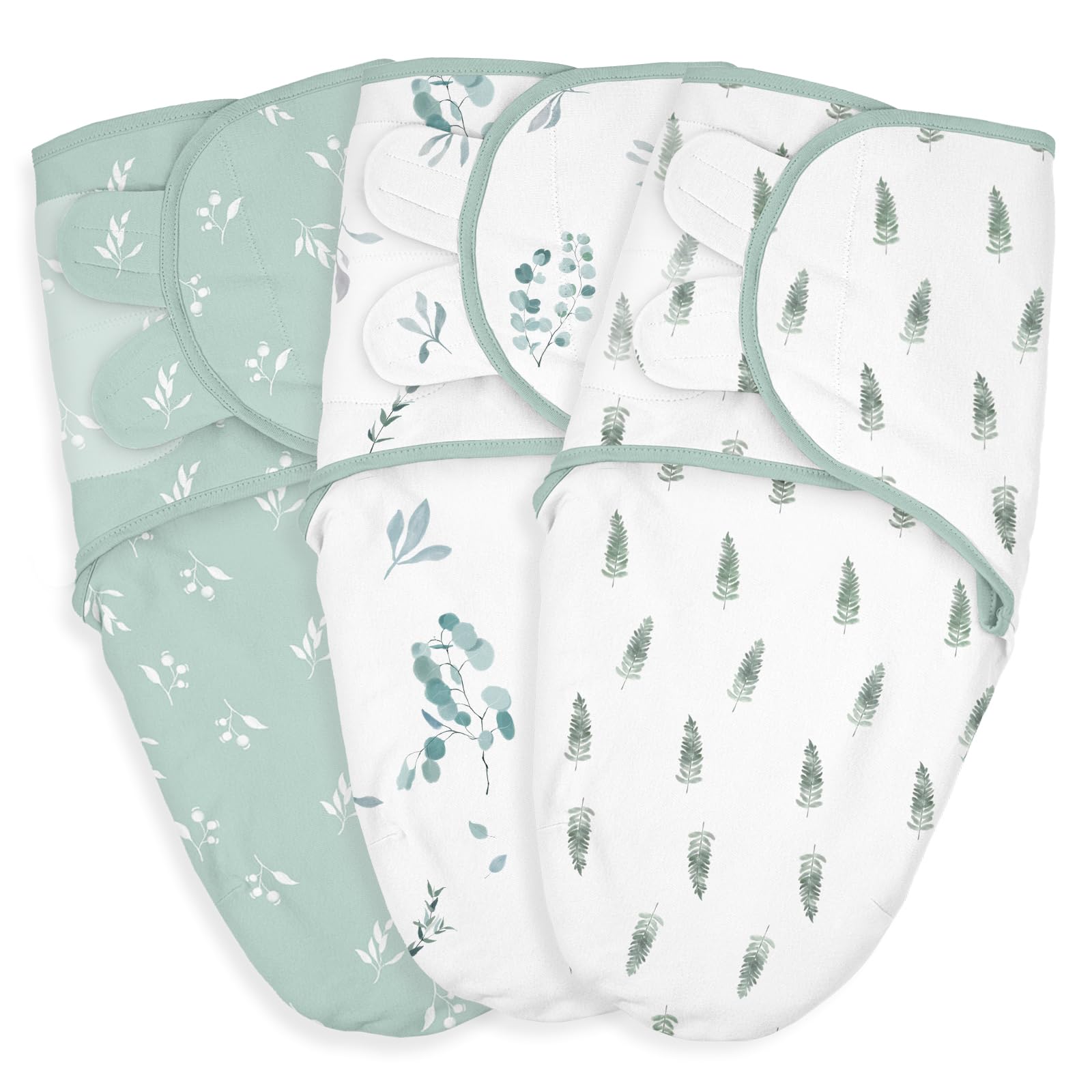 Baby Swaddle Sleep Sack 3 Pack, Organic Cotton Newborn Swaddle Wraps for 0-3 Months, Adjustable Wings, Breathable Soft Swaddling Blankets for Infant Boys Girls, Baby Sleep Essentials