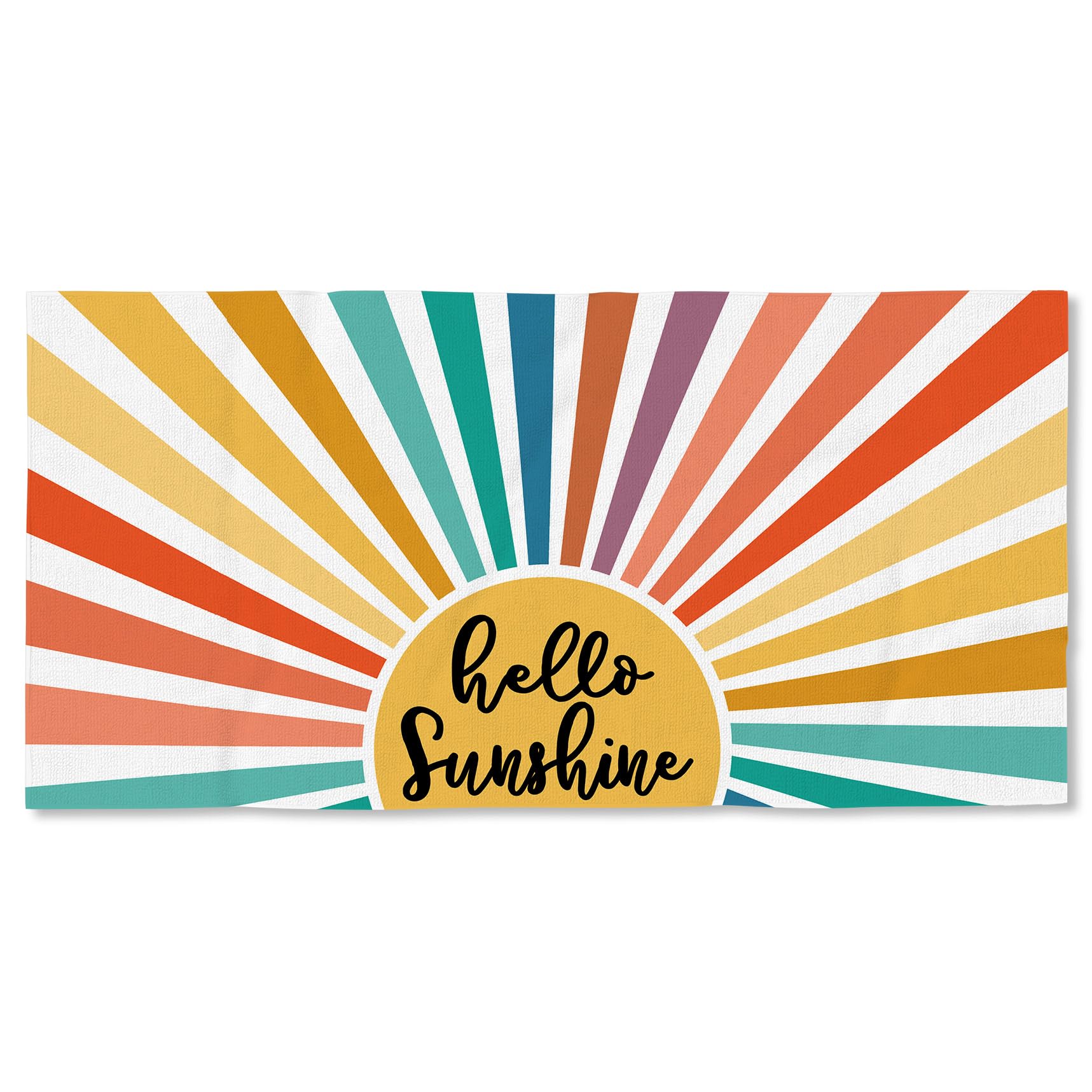 JQF Boho Sunshine Beach Towel 30x60 Inch, Colorful Hello Sunshine Oversized Bath Pool Swim Towels Blanket for Bathroom Travel Swimming Camping Picnic