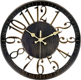 Vaupan Non-Ticking Silent Wall Clocks 12 Inch Battery Operated Quartz Vintage Decor Clock, 3D Numeral Round Wall Clock Eas...