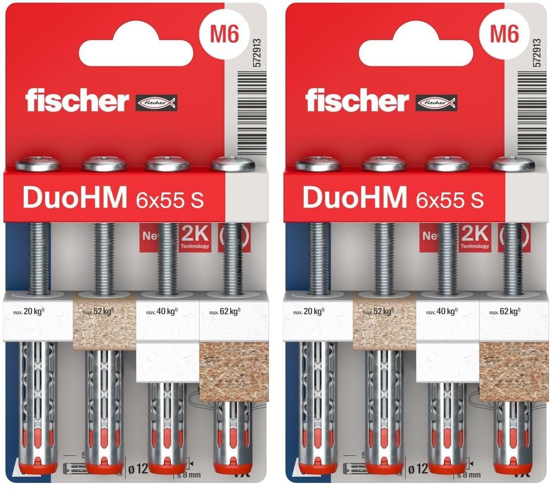 Cheville DuoHM 6 x 55 fischer idéale pour fixer vos étagères murales