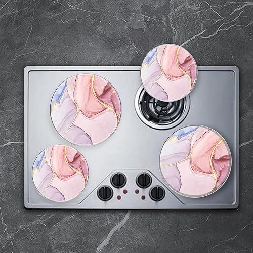 Miniatura 27 de Juego de fundas redondas para quemadores de estufa de gas, 4,8 pulgadas y 10 pulgadas, fundas para quemadores de estufa eléctrica, cubierta