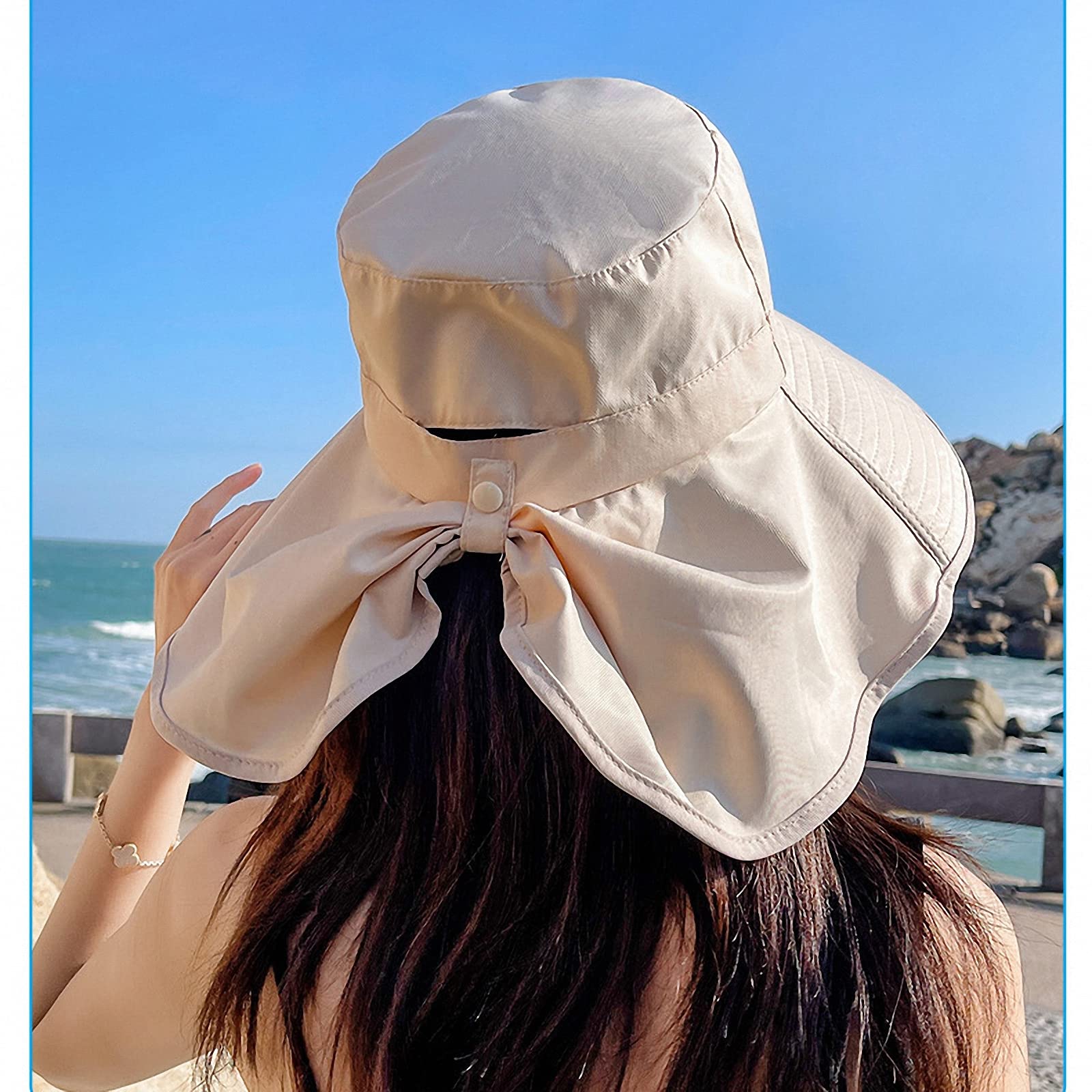 Cappello Da Sole Donna UPF 50+ - Cotone Reversibile A Pois, Protezione UV, Unica Taglia - Foto 2