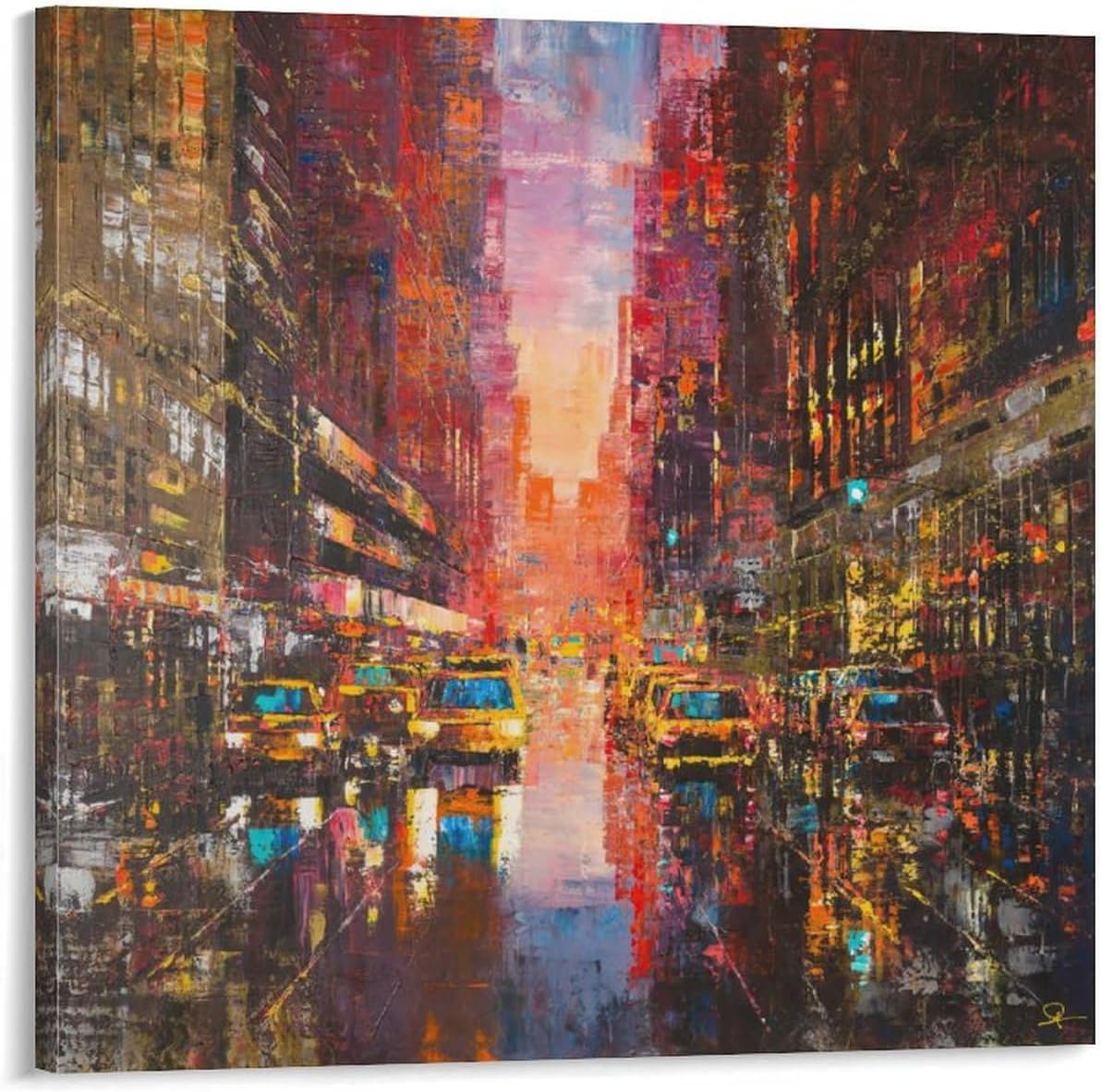 HRGifos 20x20inch(50x50cm) Paul Kenton Famous Painter City Landscape Canvas Wall Art for Bedroom Living Room Aesthetic Decor
