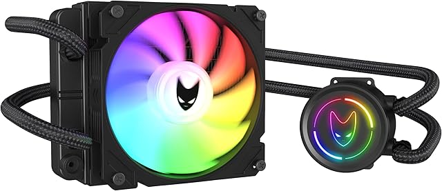 Oversteel ZIRCON Liquid Cooler 120mm, All-in-one System with 3-step installation, Optimised Heat Transfer, Compatible with Intel and AMD AM4, Color Black