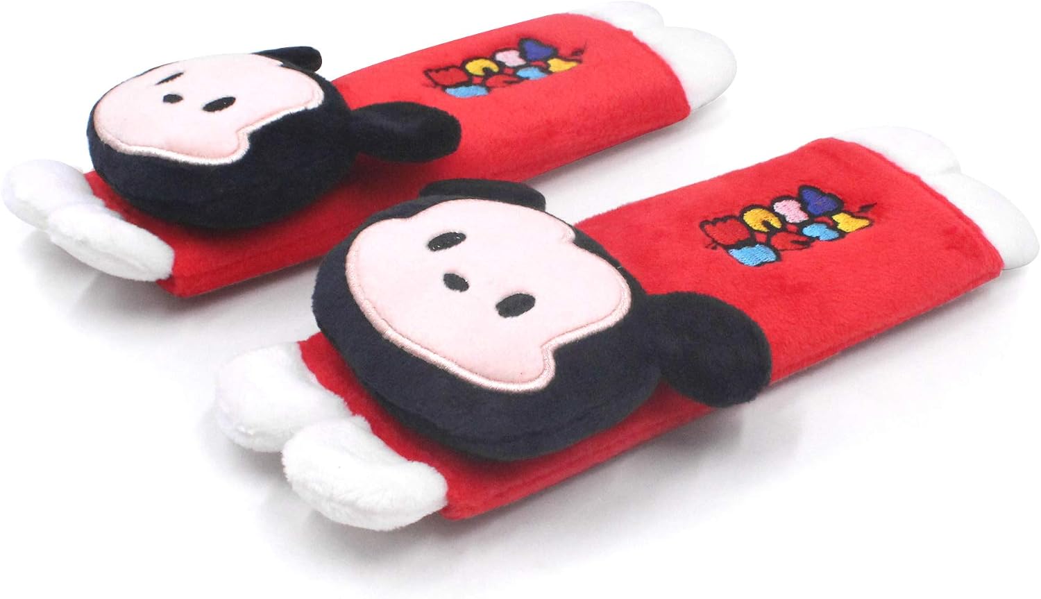 Finex 2 Pcs Set Mickey Minnie Plush Car Seat Belt Strap Covers Shoulder Cushion Pad
