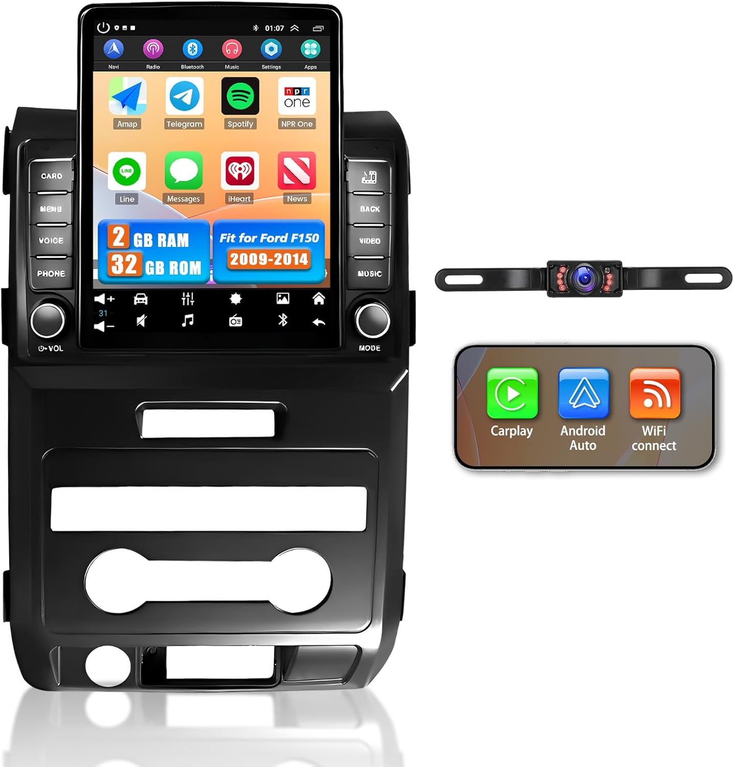 Android 13 Car Stereo Compatible with Ford F150 2009-2014 Radio Upgrade 9.7 inch Touch Screen with Wireless Carplay Android Auto AHD Backup Camera Mirror Link GPS SWC WiFi FM