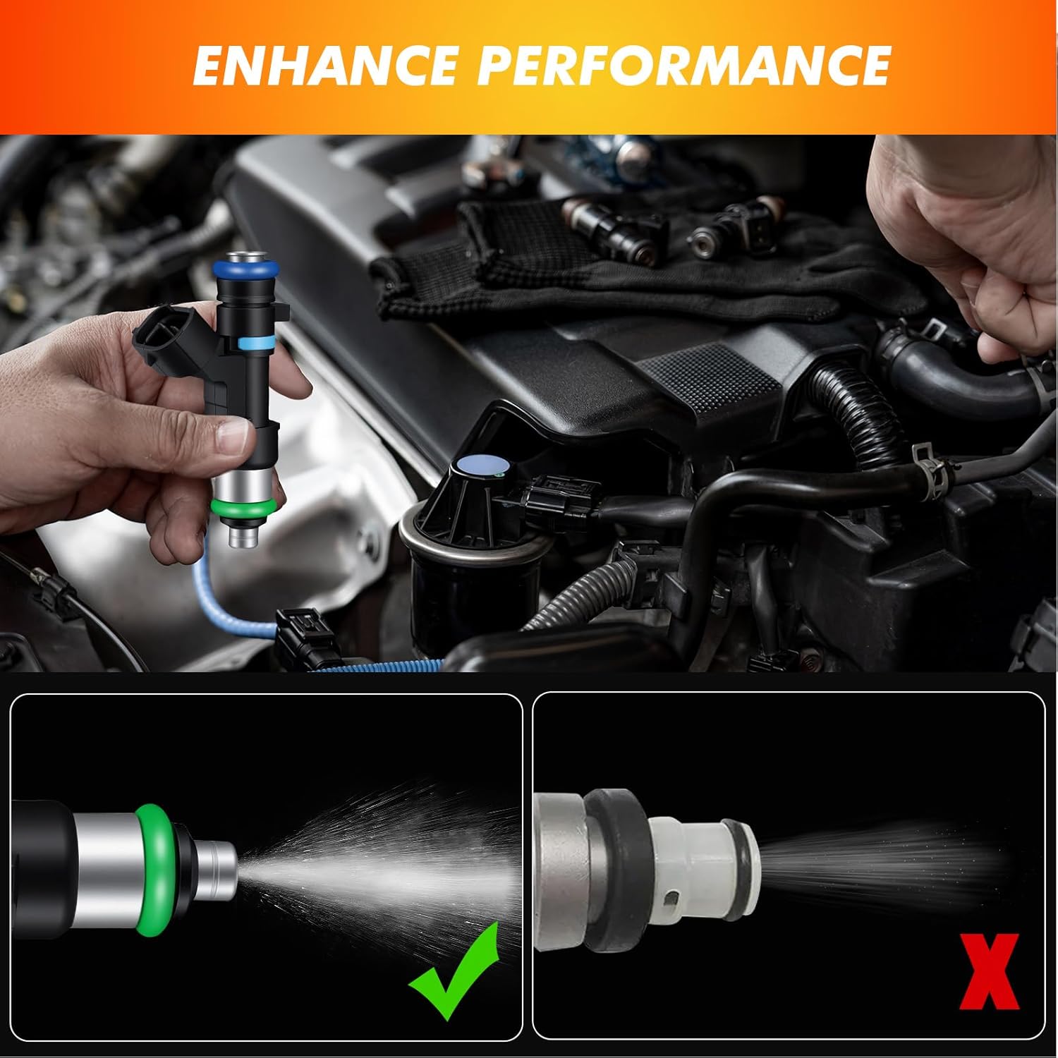 2005-2015 Fuel Injector Compatible for Nissan Pathfinder, NV1500 2500 3500, Frontier Armada Xterra 2015-2019, for Suzuki Equator 2009-2012 V6 4.0L, Replace 0280158007
