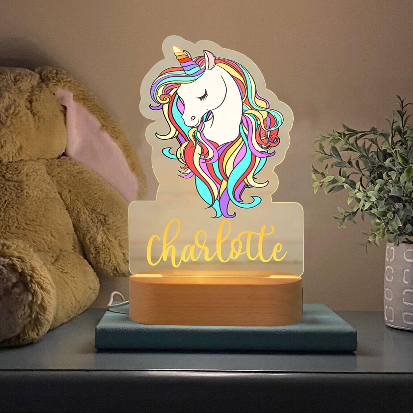 Luce Notturna Unicorno In Silicone – LED Ricaricabile, Soffice E Dimmerabile – Regalo Per Bambine E Neonati - 5