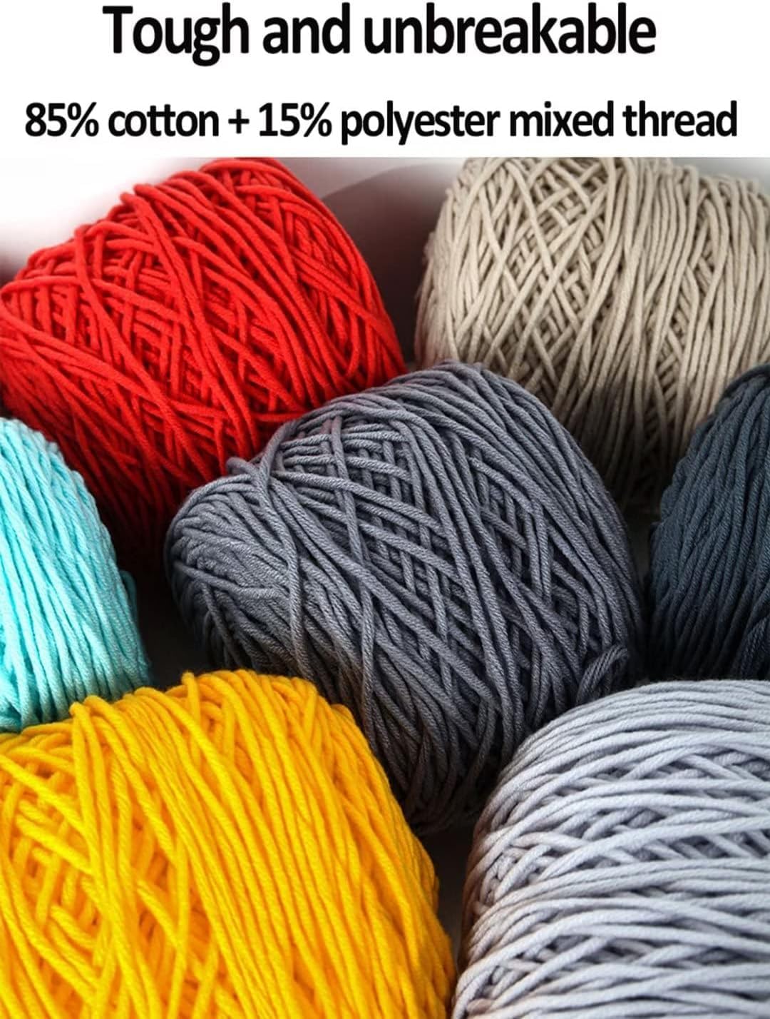 Häkelgarn für getuftete Teppiche, 100 m, 8-lagiges Polyester-Mischgarn, 100 g grobes Strickgarn zum Sticken, verschiedene Farben, ideal für Bastelprojekte