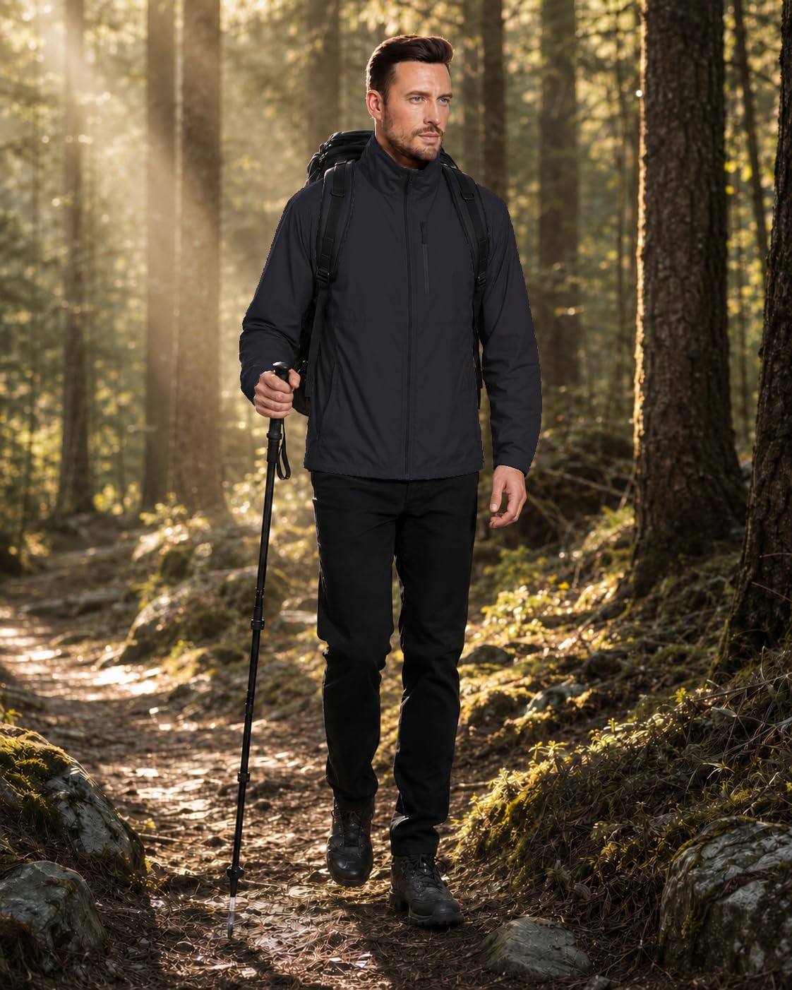 Mens Windbreaker Jackets Lightweight Packable for Spring/Summer