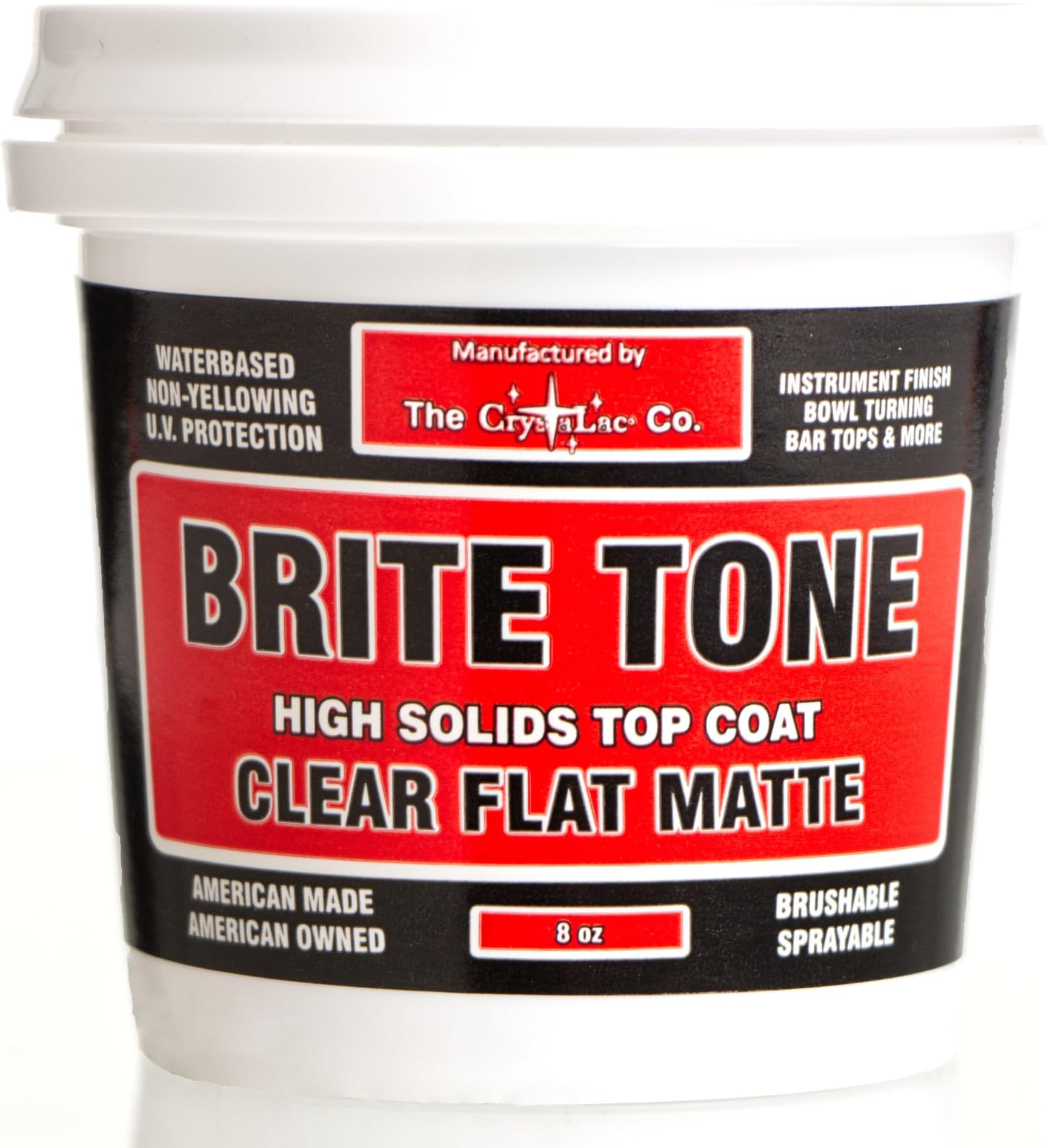 CrystaLac Brite Tone High Solids Polyurethane Instrument Finish 8 oz Mini (Clear Flat Matte)
