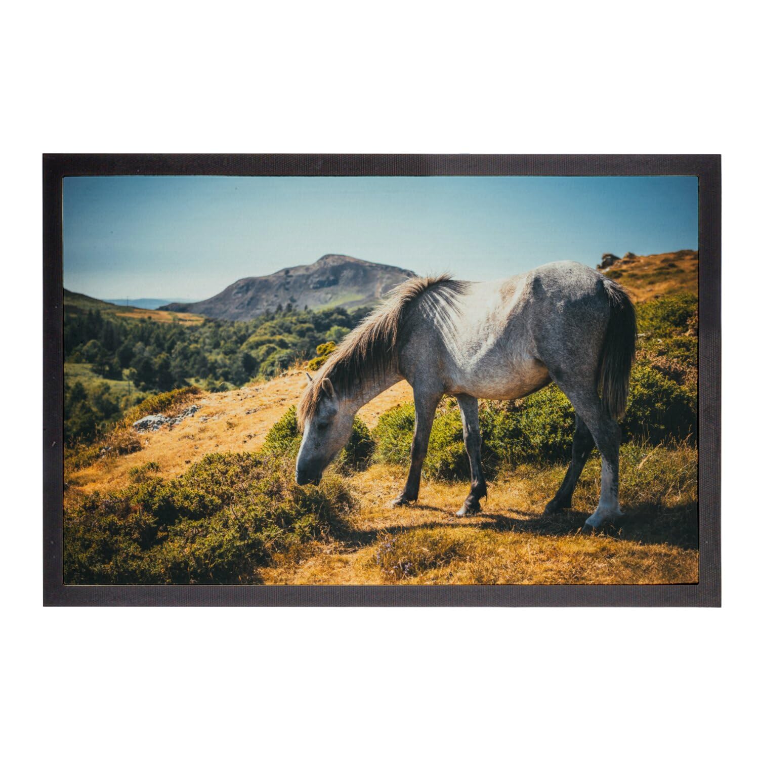 Paillasson cheval gris pommelé pour décorer votre entrée nature