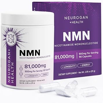 Neurogan Beta NMN - مكمل NMN 900 مجم لكل وجبة، نقاء 99.6%، مقدمة NAD+ للطاقة الخلوية والحيوية، 90 كبسولة، إمداد لمدة 3 أشهر، صنع في الولايات المتحدة الأمريكية