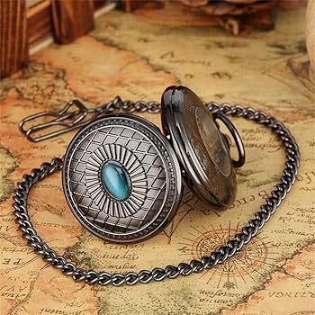 Amazon.co.jp: ブラックメカニカルハンド時計仕掛け懐中時計