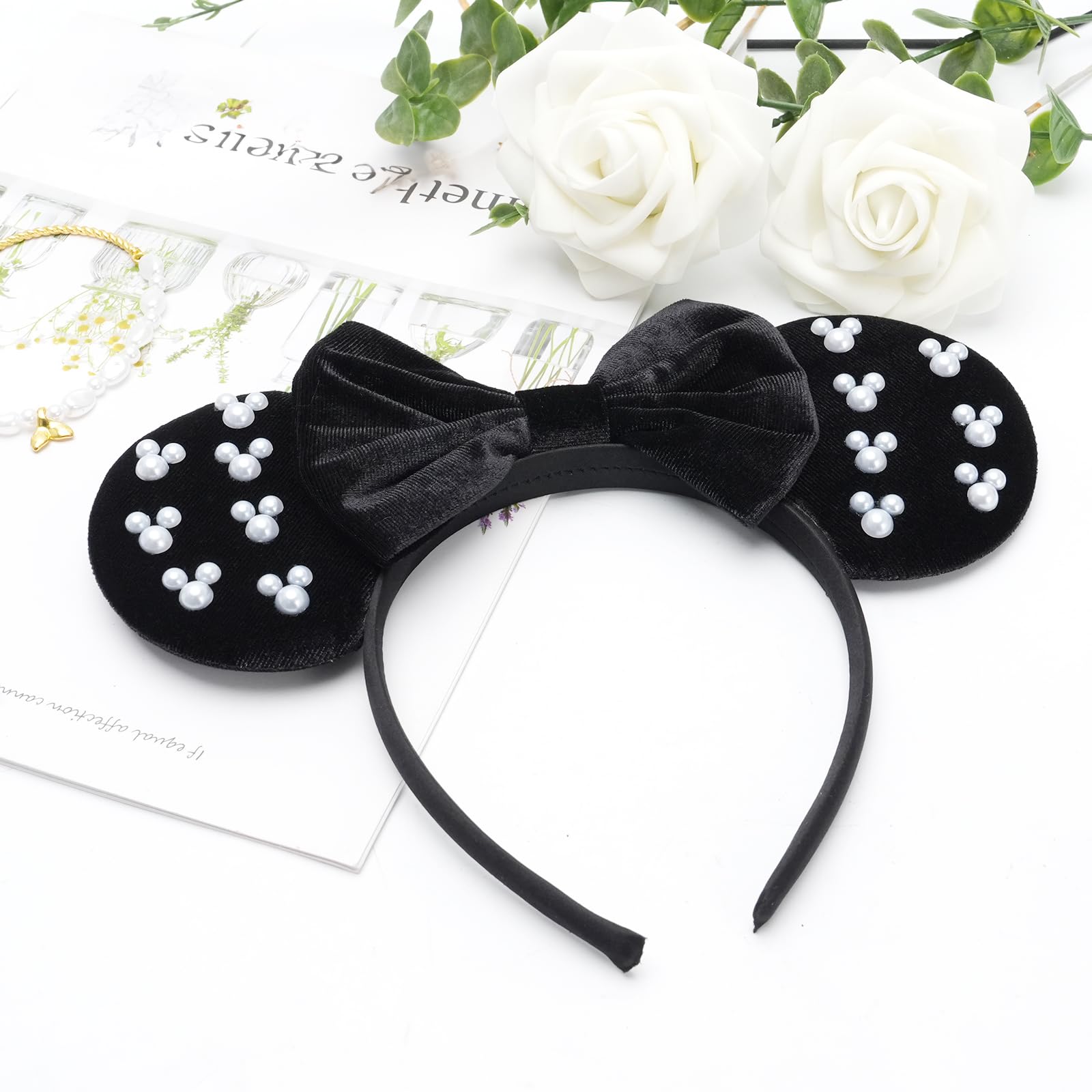 FANYITY Mouse Ears, Sequin Mouse Ears Headband for Boys Girls Women Halloween Birthday Party