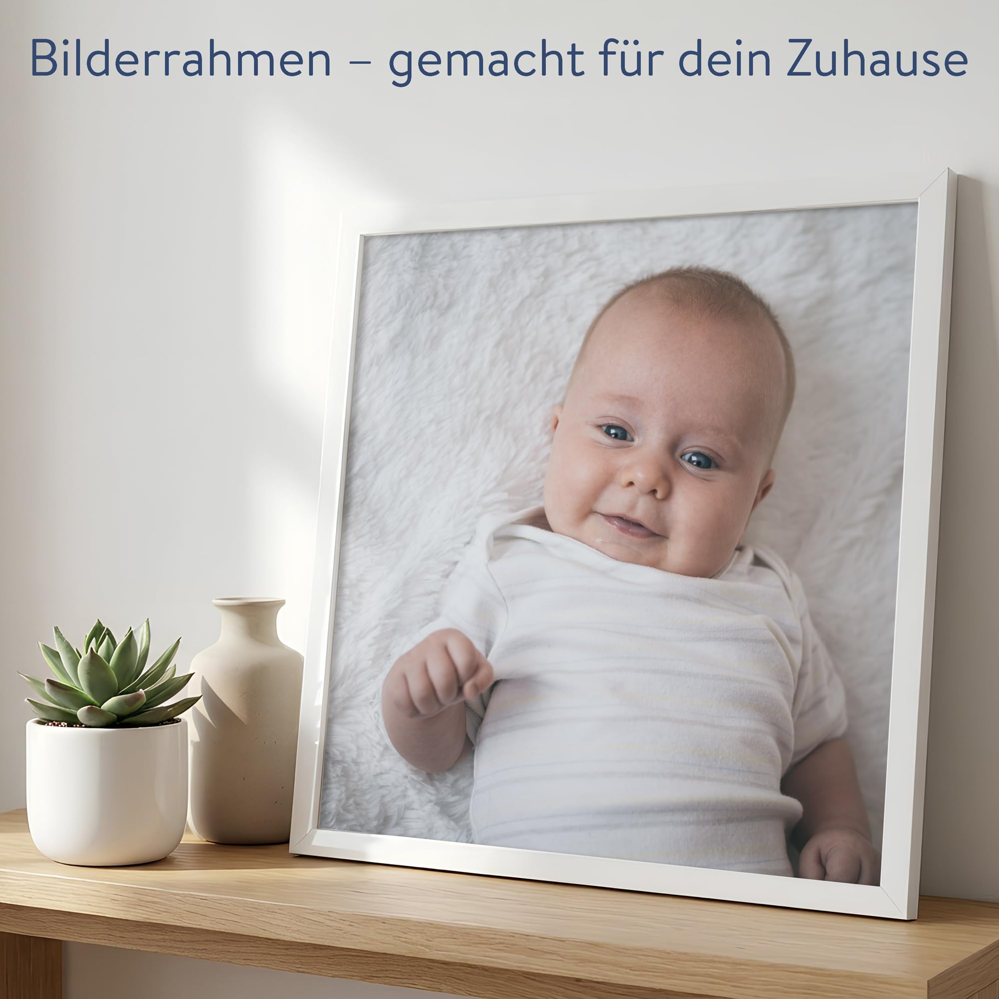 WANDStyle Bilderrahmen 30x30 Weiß, moderner Bilderrahmen Holz 30x30 cm – Ansicht 2