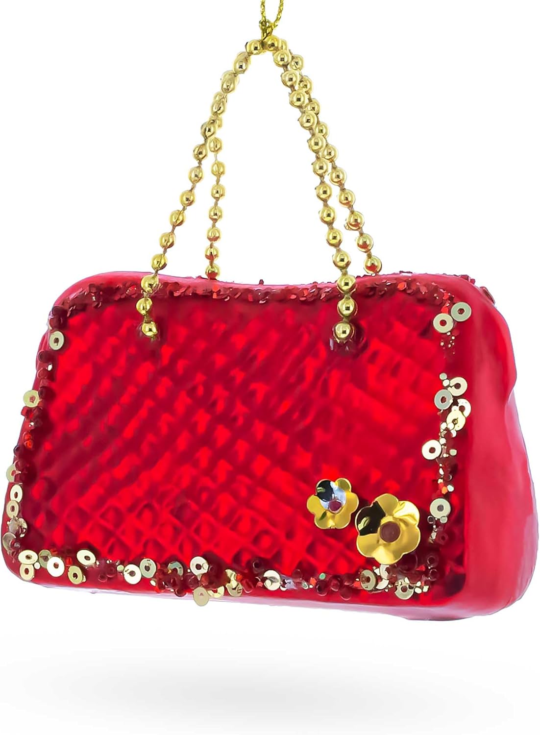 Red Purse Glass Christmas Ornament