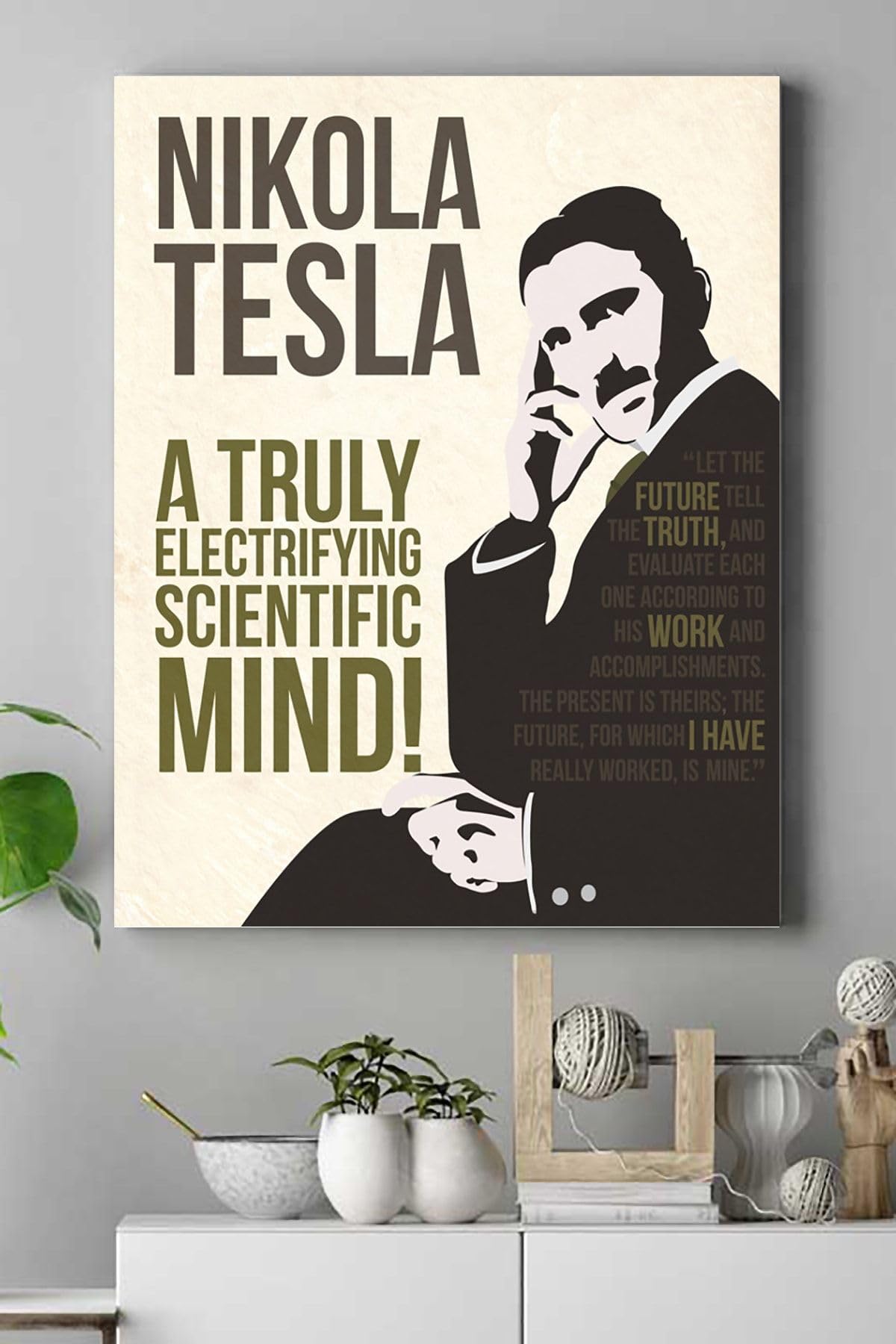 Postermanya (pster17512) Nikola Tesla Bilimsel Kanvas Tablo 2 30 x 40