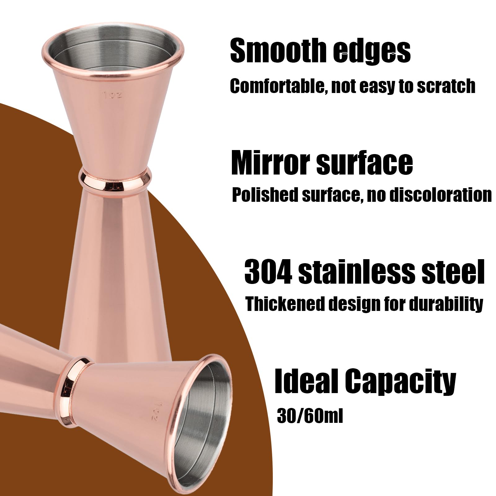 Jigger for Bartending, Cocktail Jigger 2 oz 1 oz — Amazon image 3
