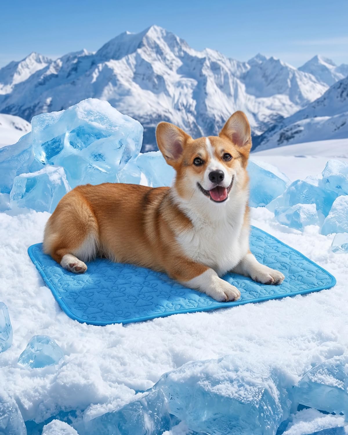 Rgaden Dog Cooling Mat, 60x50cm Durable Self-Cooling Pet Pad With 3-Layer Cooling Material, Summer Dog Cool Mat Indoor Outdoor, Washable, Reusable Foldable Cooling Mat For Small Dogs Cats