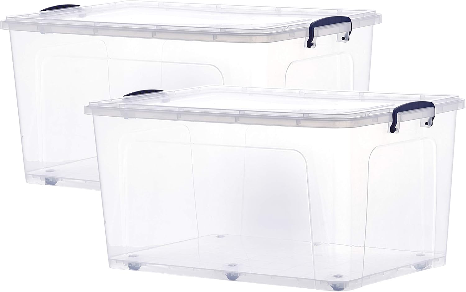 Superio Storage Containers With Wheels (2 Pack), Stackable