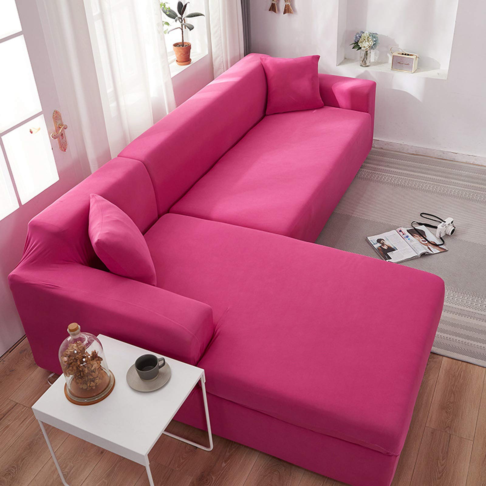 Housse de canapé en forme de L antidérapante extensible pour salon
