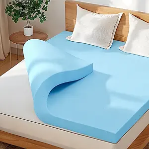 CHUN YI Memory Foam Mattress Topper King, 4 Inch Gel Infused Bed Topper for Pressure Relief, Soft Foam Mattress Pad for King Size Bed, CertiPUR-US Certified