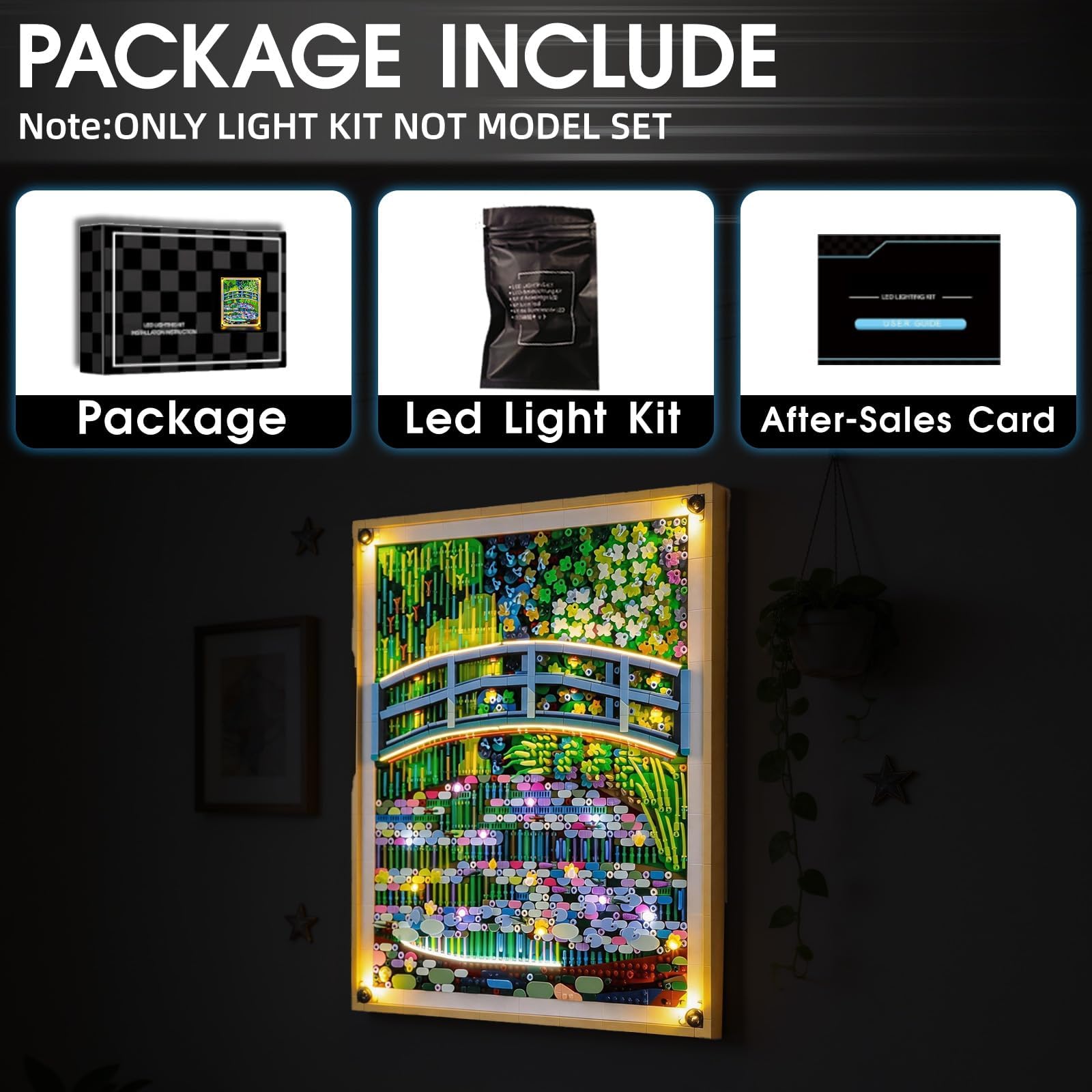 Kit de luz LED compatible con Lego 31220 Art Claude Monet, kit de luz para Lego 31220 modelo de bloques de construcción, no incluye el juego de modelos