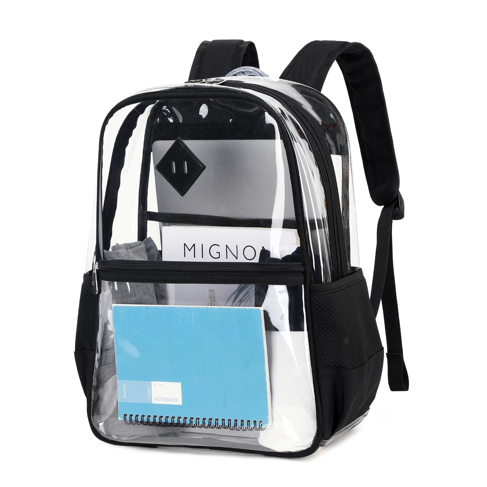 Lroiutian Clear Backpack PVC Waterproof Transparent Backpack, Heavy Duty See Through Backpack for Girls Boys Women Men