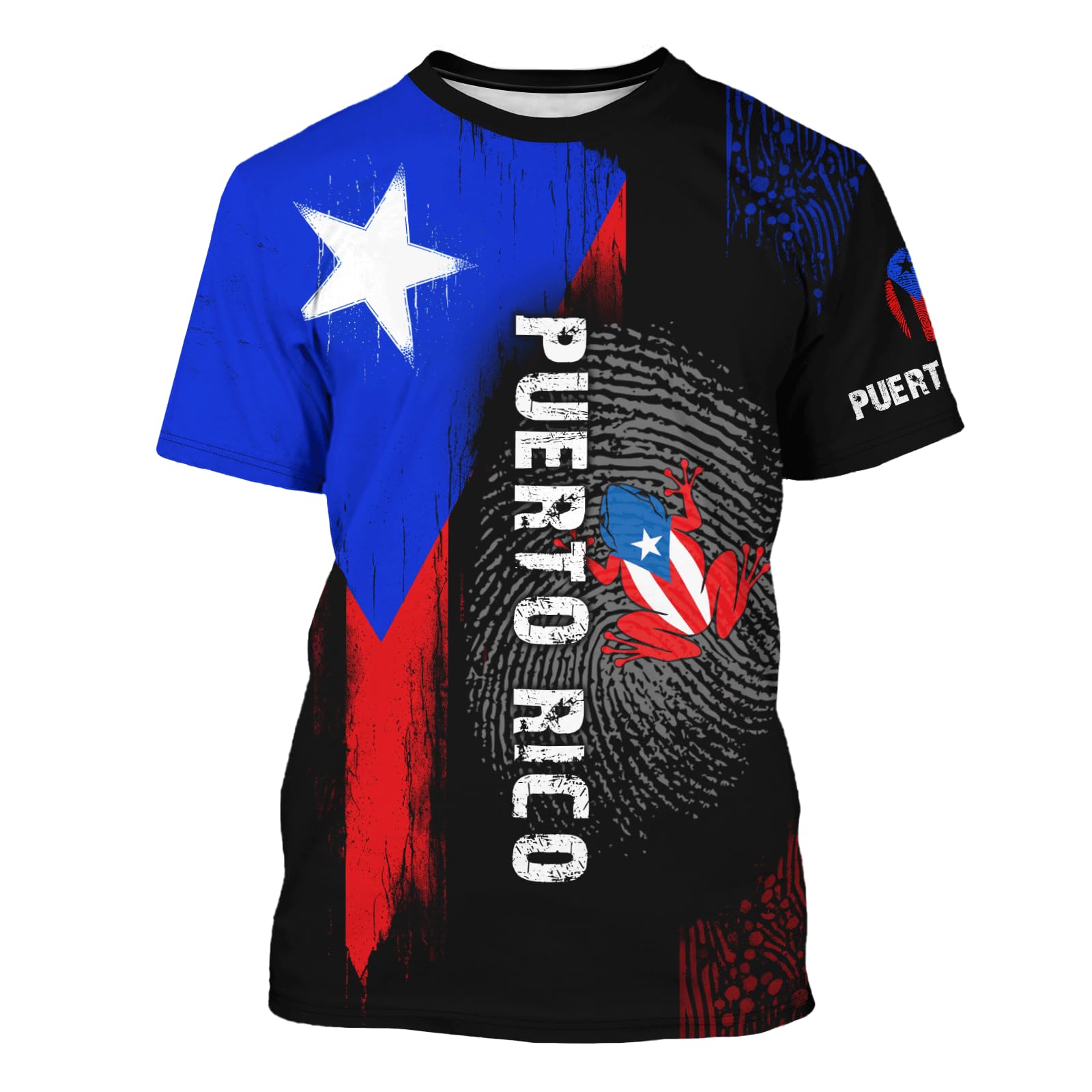 DFZ Puerto Rico Shirt 3D Fashion Classic Crewneck Short Sleeve Top Puerto Rico Jersey Unisex