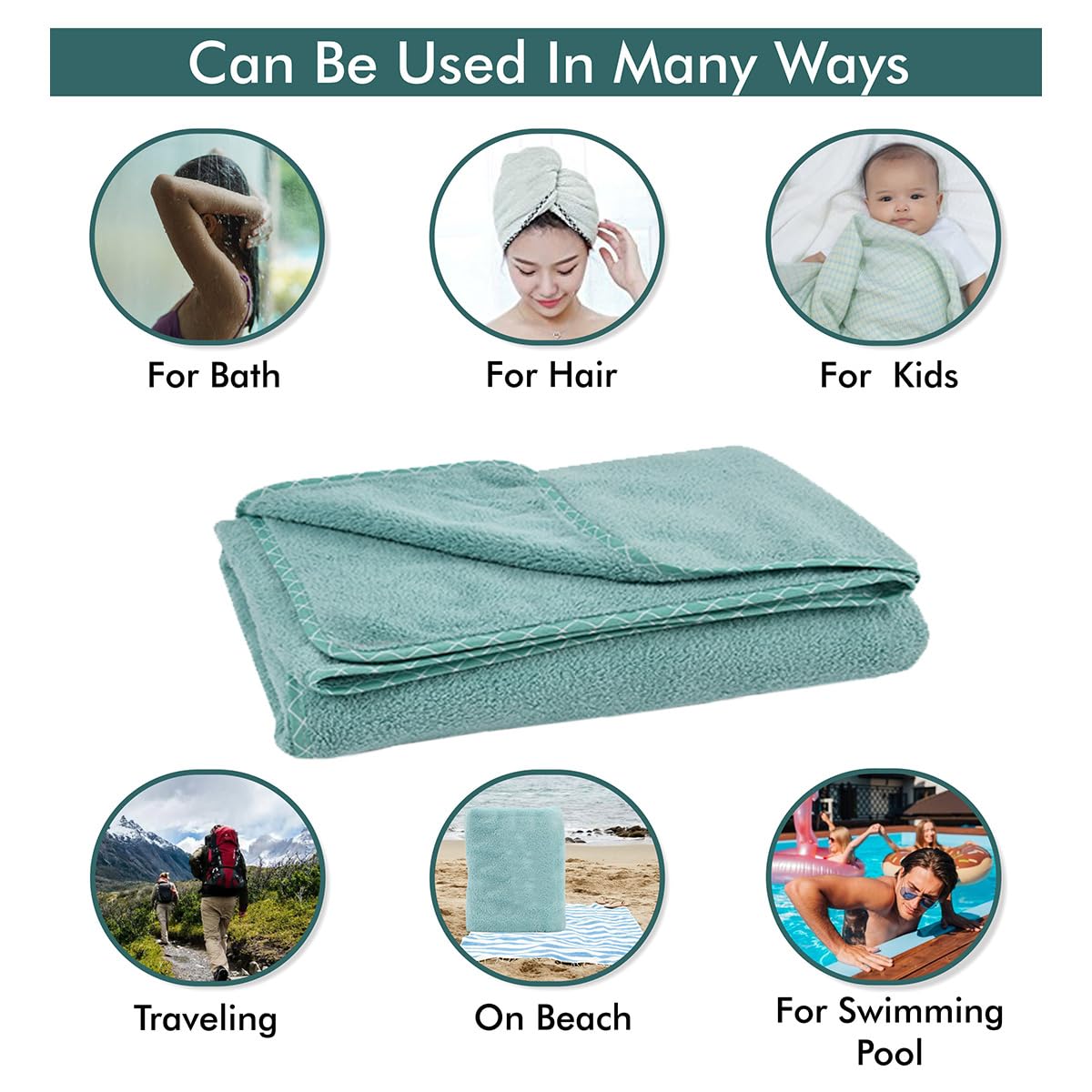 UrbanLeaf Microfiber Bath Towel - Quick Dry & Absorbent -6 UrbanLeaf Microfiber Bath Towel - Quick Dry & Absorbent -6