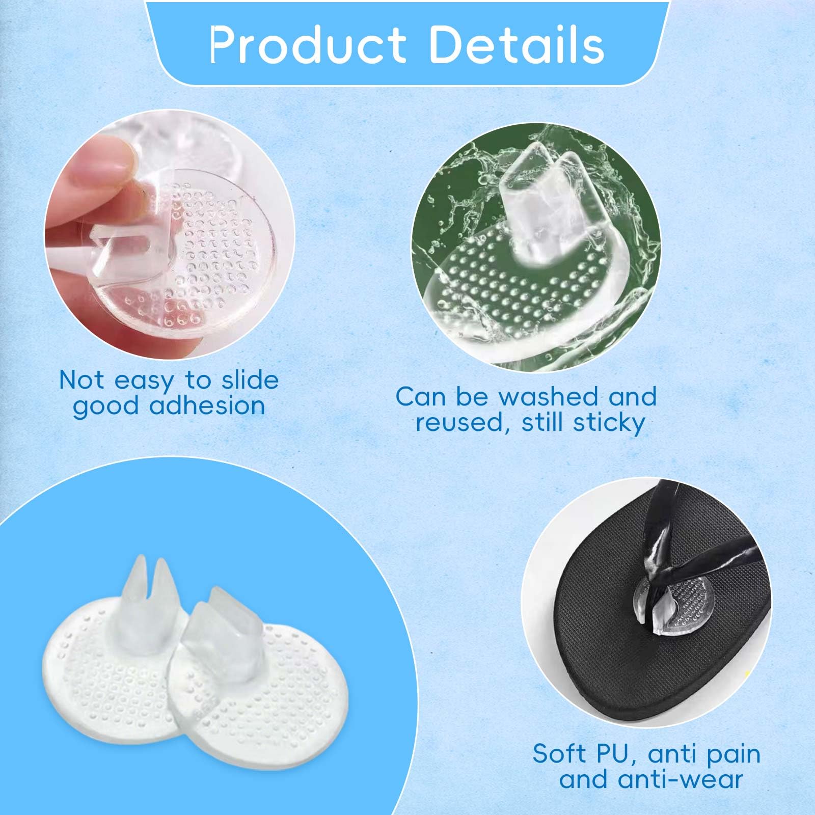 Protectores de Dedos pies 8 Unidades Protectores Transparentes para Chanclas 35mm Accesorios PU Antideslizantes y antirozaduras Uso Diario Vacaciones Verano