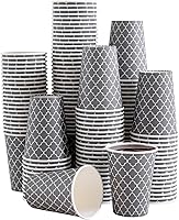 Lamosi 12 oz Disposable Paper Coffee Cups, 180 Pack - Sturdy Leak-Proof Insulated Cups for Hot Cold Drinks, No Lids