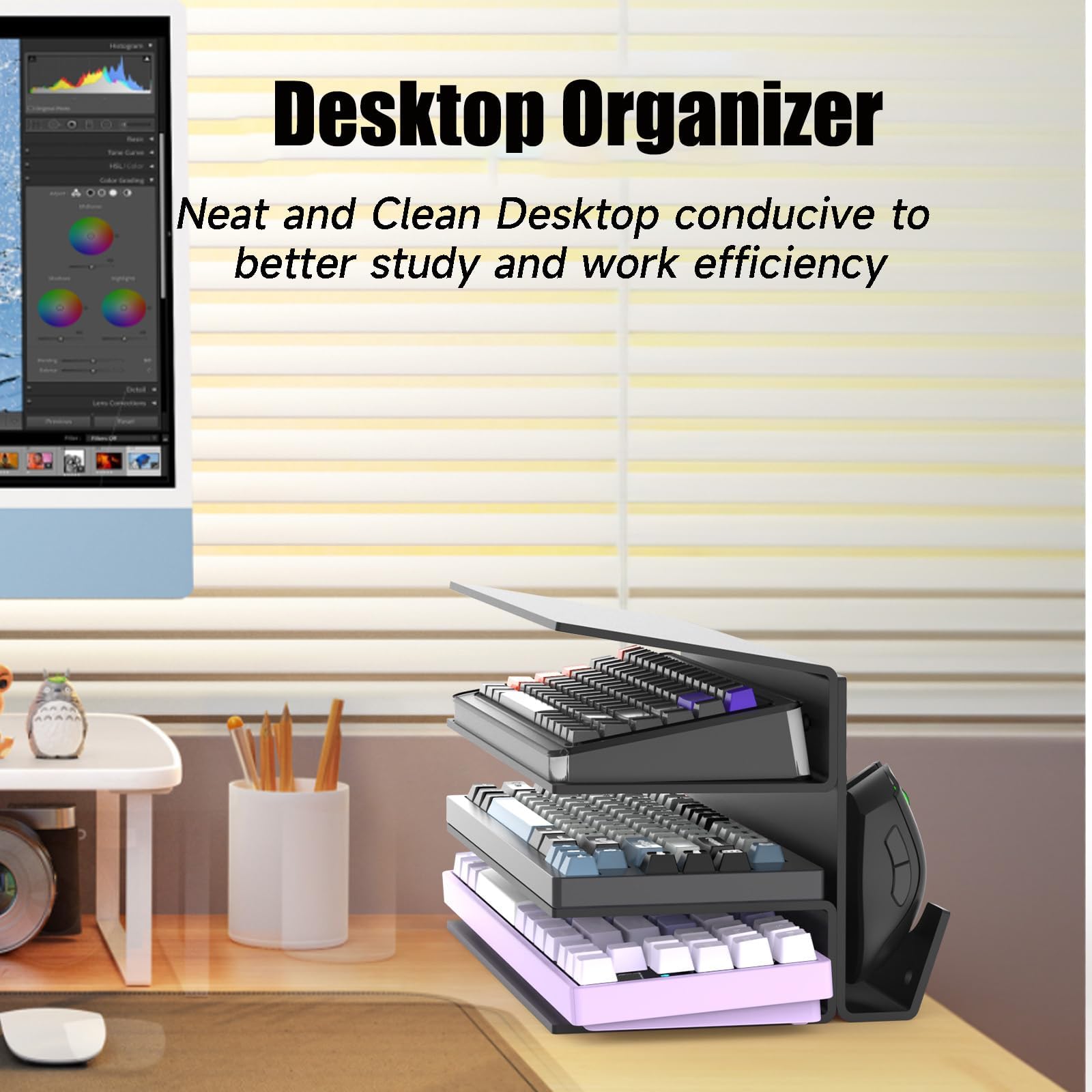 Snapklik.com : Keyboard Mouse Storage Rack Acrylic, 3-Tier Mechanical ...