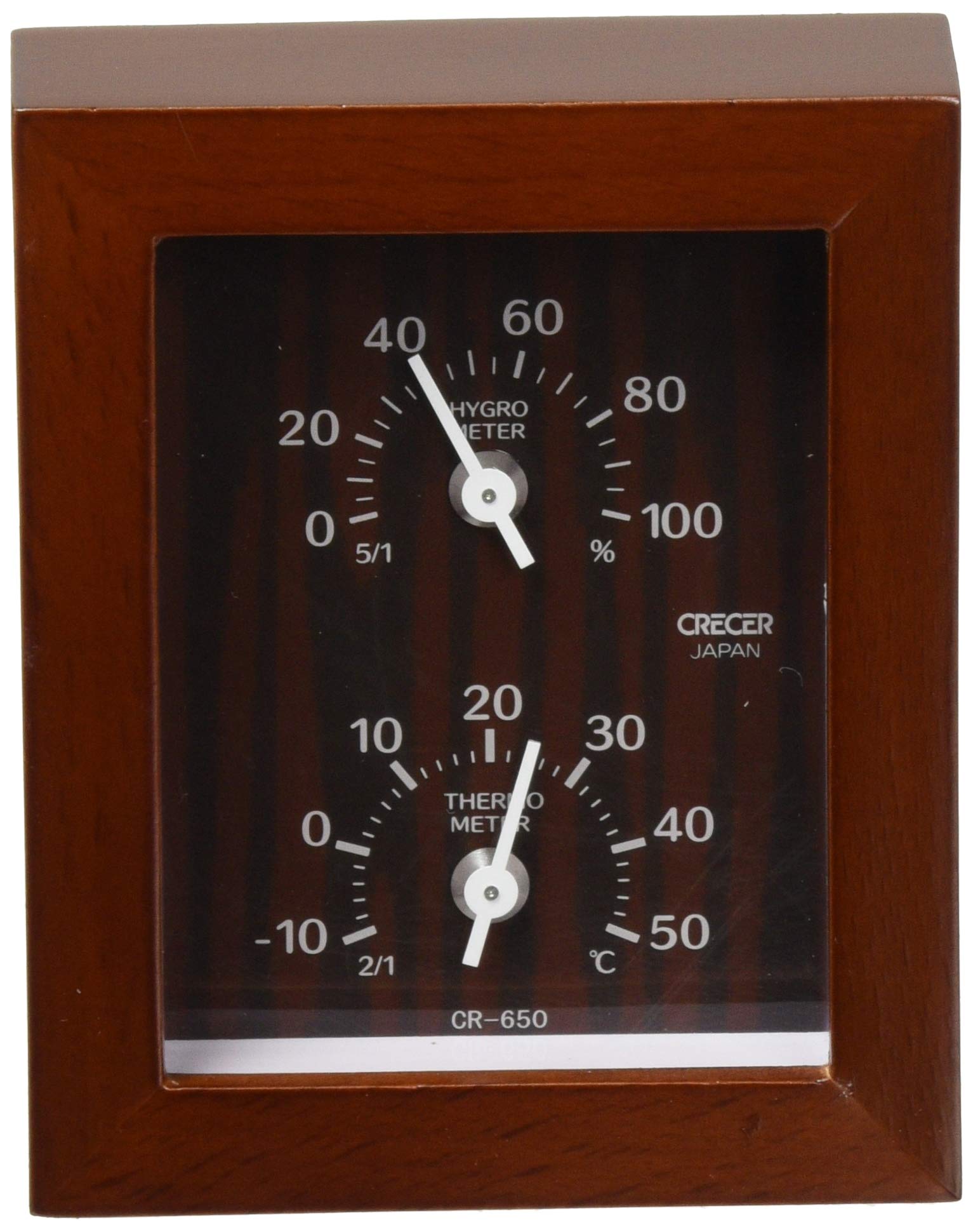 Termómetro Kureseru de madera natural y medidor de humedad CR-650C