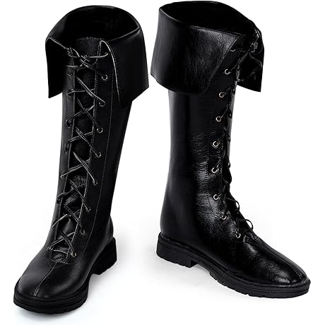Medieval Renaissance Genuine Leather Pirate Boots for Costume Play