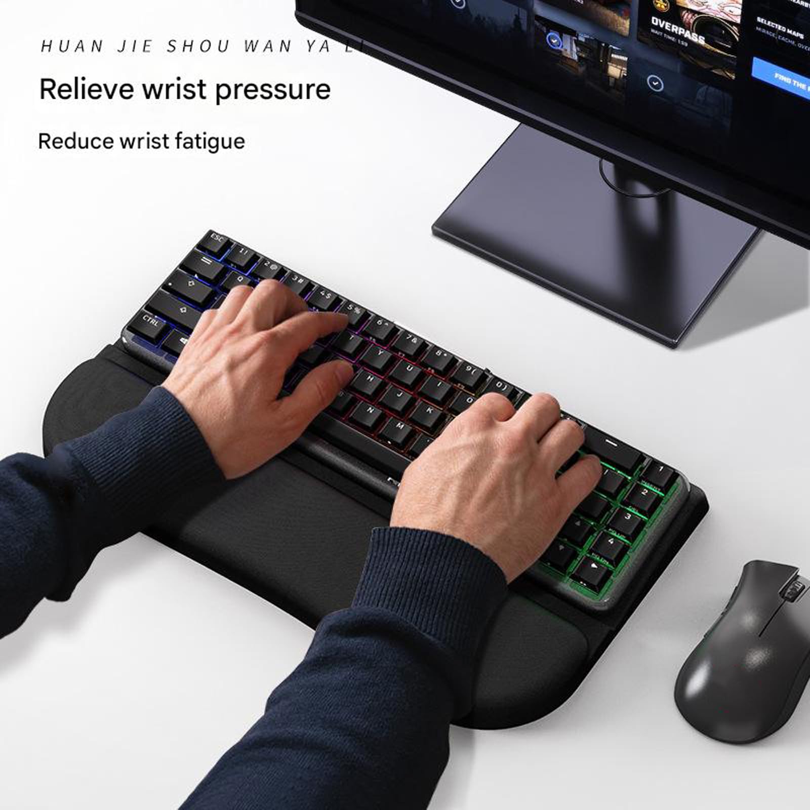 Reposamuñecas ergonómico de silicona que proporciona una ayuda cómoda para escribir y jugar para siempre para reducir la fatiga